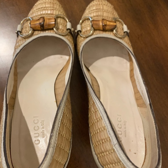 GUCCI - Horse bit Bamboo Straw Kitten heels - Picture 8 of 10